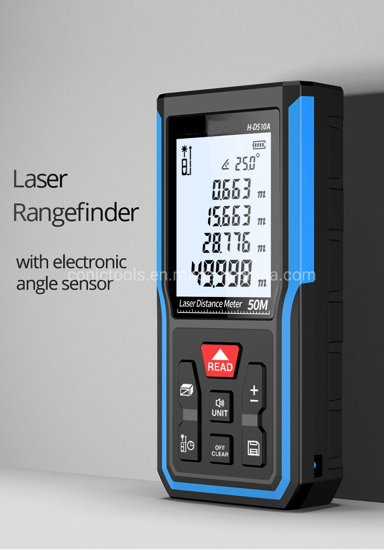 50m/70m/100m/120m Laser Distance Meter Rangefinder with Rechargeable Battery