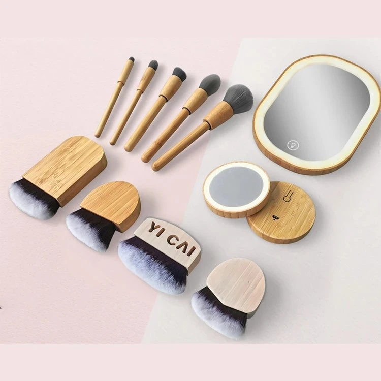 Grátis amostra Beauty Foundation Shadow Bamboo Tool conjunto de escovas de maquiagem