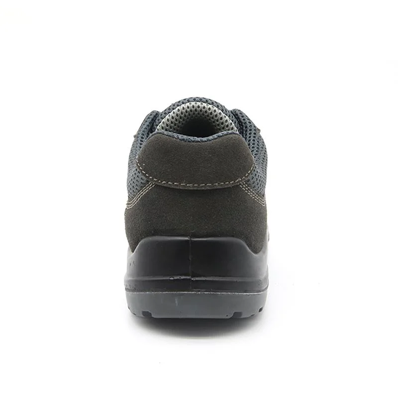 Cuero de vaca gris gamuza suela PU Toe compuesto anti pinchazo ligero zapatillas Zapatos de seguridad CE