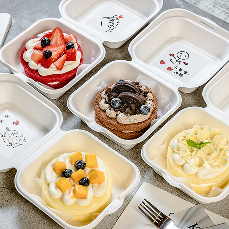 Dessert Box Microwave Biodegradable Disposable Lunchbox Food Container Vegetable Salad Takeaway Packing Box