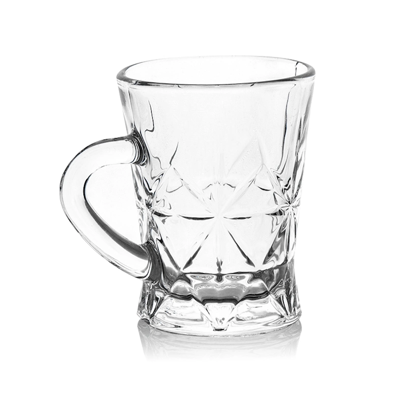 Small 3oz Glass Mug Cup Middle East Arabic Style Customized Embossment Decal