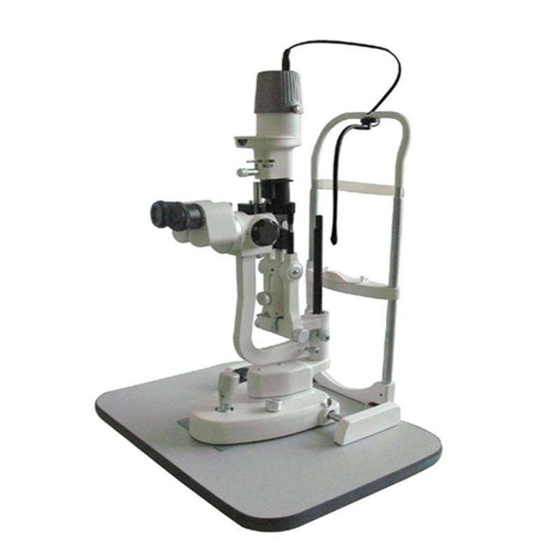 Venta caliente Biomicroscopy Biomicroscopio Mecan de Examen con lámpara de hendidura microscopio digital de mesa