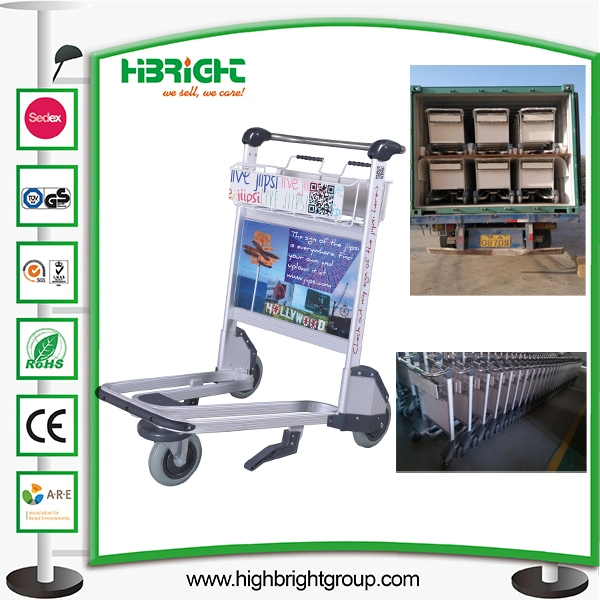 4 Wheel Hand Brake Airport Luggage Trolley Carts