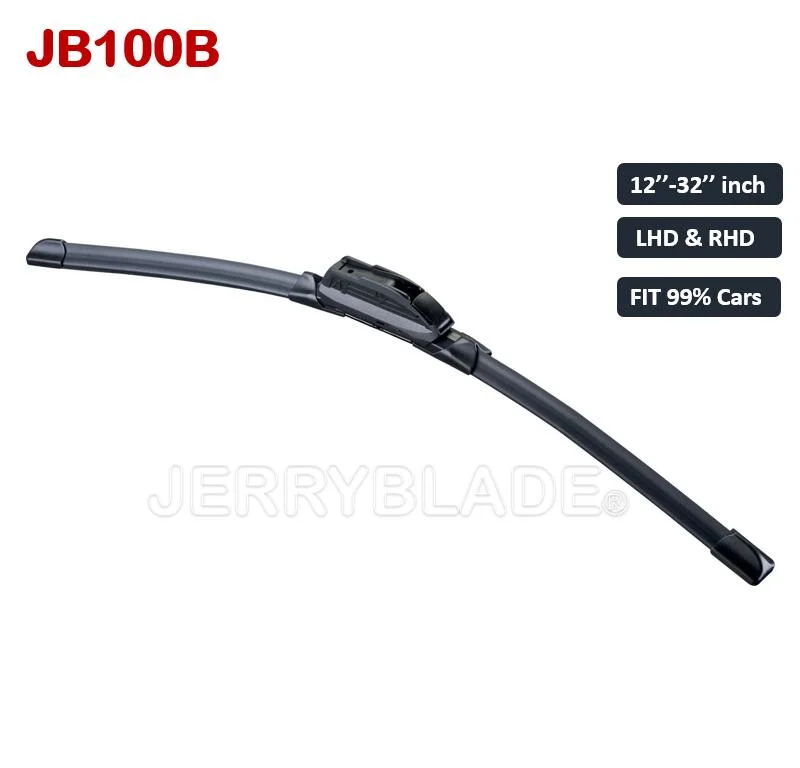 Universal Windshield Wiper Blade Soft Frameless Type Multi Fit Adaptors Windscreen Wipers Jb100b 12''-32'' Best Seller Factory Supply Premium Quality