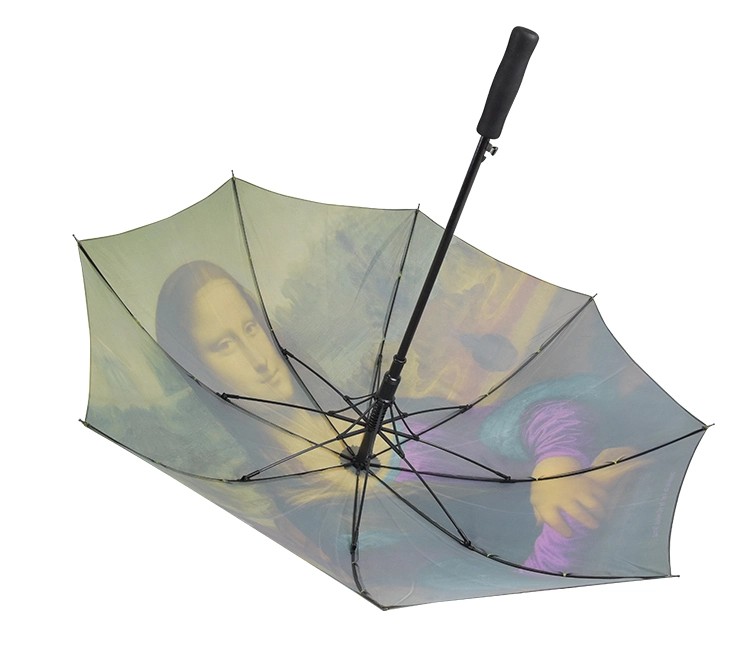 Fantasia elegante impressão digital personalizada e promocional para homem duradoura inquebrável personalizável Personalizado sem guarda-chuva reta mínima