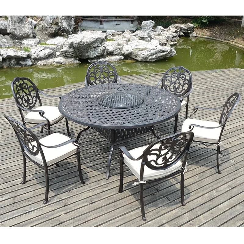 Meubles de jardin en fonte d'aluminium mobilier de jardin extérieur Bola chaise de salle à manger