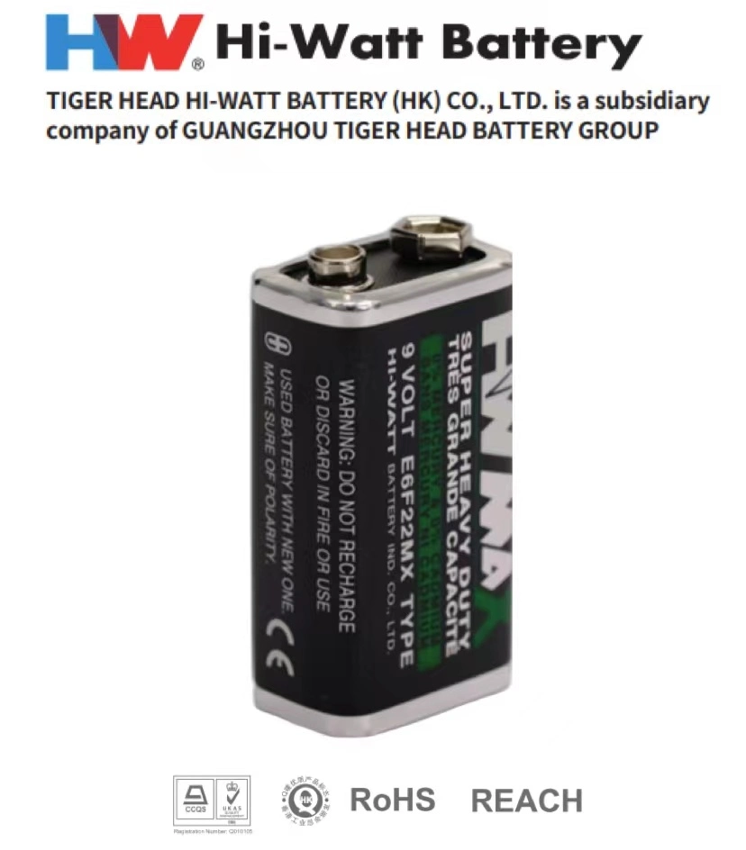 Pilha de 9 V 6F22 para microfones sem fio/Multímetros/Controles Remotos/Câmeras/luz portátil de sinalização