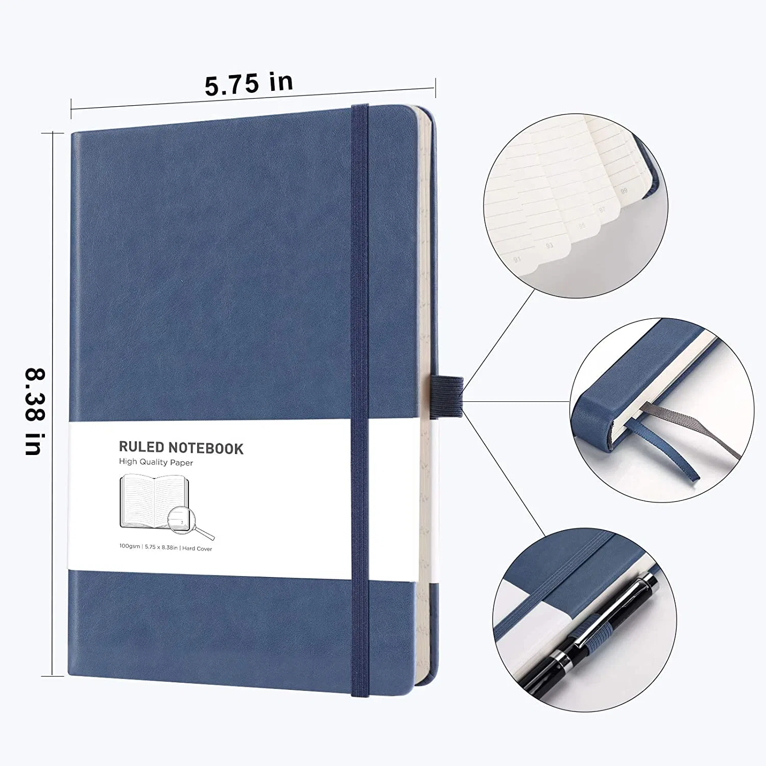 Custom Logo Promotional Work Agenda Budget Business A5 A6 6 Rings Cover Spiral Binder PU Leather Notebook