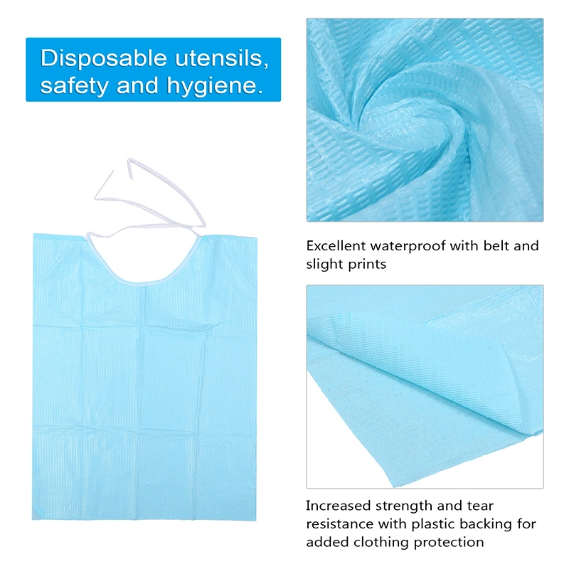 Hot Wholesale/Supplier Price Disposable Dental Paper Bibs Paper Towels Blue Color