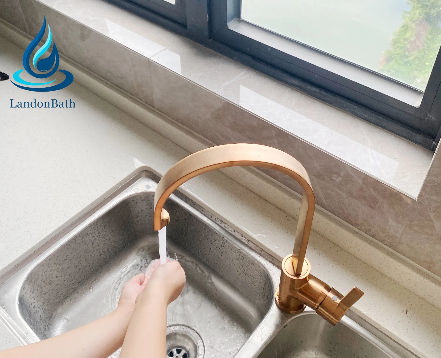 Flexible Kitchen Tap Brass Bar Tap Brushed Rose Gold Surface Kitchen Sink Mixer Tap Faucets