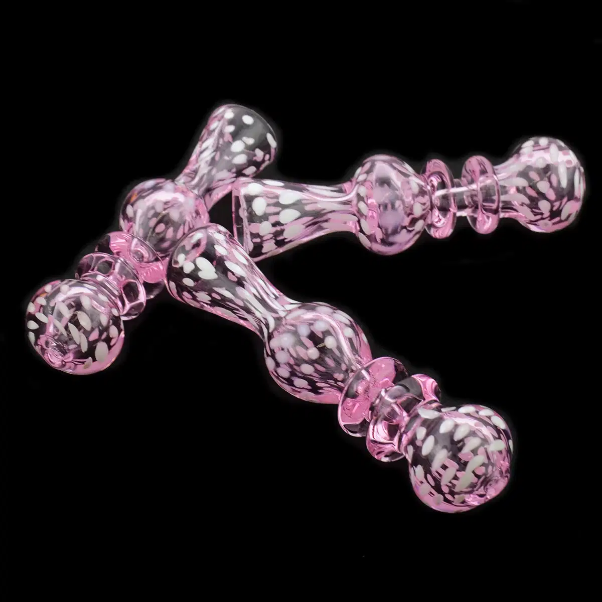 3" Pink Glass Chillum DOT Ring Art One Hitter Sweet Tubo de descarga