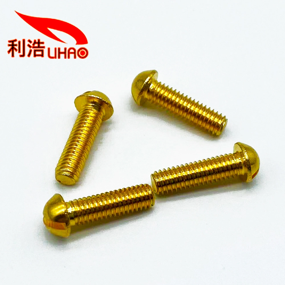 Pure Copper Brass with Gold-Plating Slotted Cross Phillips Pan Head Screw