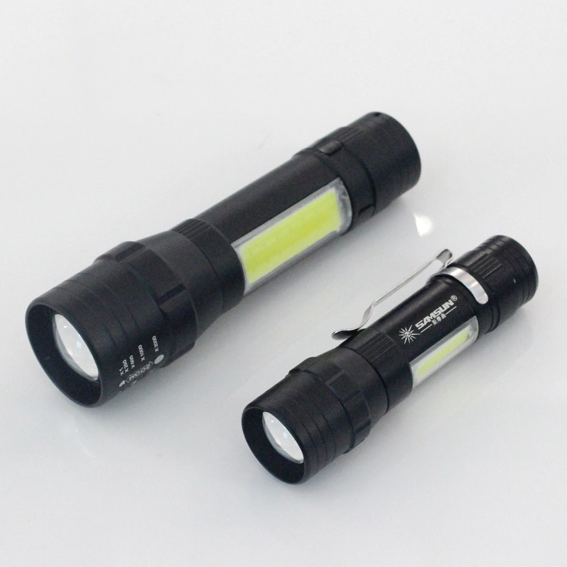 Multi-Function T6 COB Torch Light 18650 Outdoor Lamp Emergency EDC Flashlight USB Rechargeable Flashlight Mini LED Flashlight