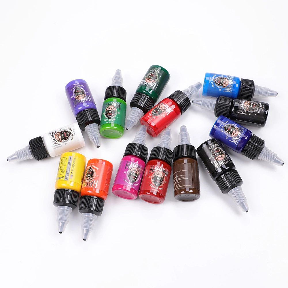 14 Colors Tattoo Ink Professional Pigment 15ml/Bottle Tattoo Inks Pigment for 3D Makeup Beauty Skin Body Art.