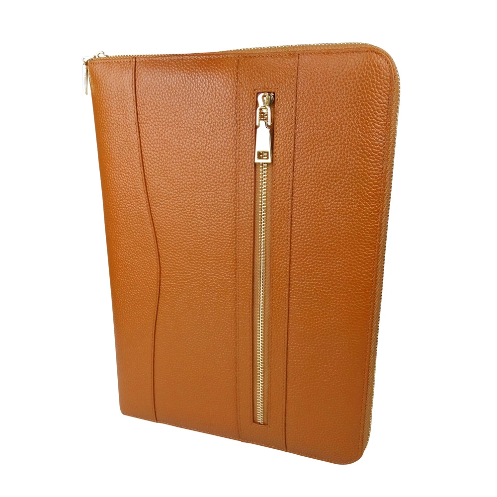 Genuine Leather Notebook Folio Document Bag Cowhide File Folder