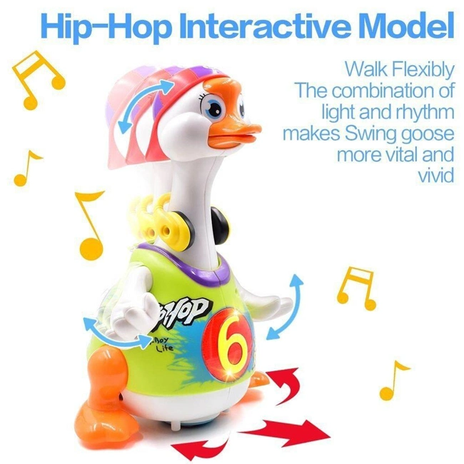 Whoesale Cartoon Swinging Music Goose Toys Plastic Dancing Animal Toy with Light and Music Kids Educational Cute Battery Operated Kids Toy for Children