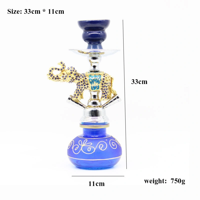 Elefante portátil pequeña árabe narguile Shisha Chicha Narguile Cristal conjunto completo de agua de la barra de KTV Tubos Accesorios para fumar shisha