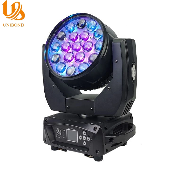 19X15W RGBW 4in1 com Circle Control Zoom LED Wash em movimento Farol