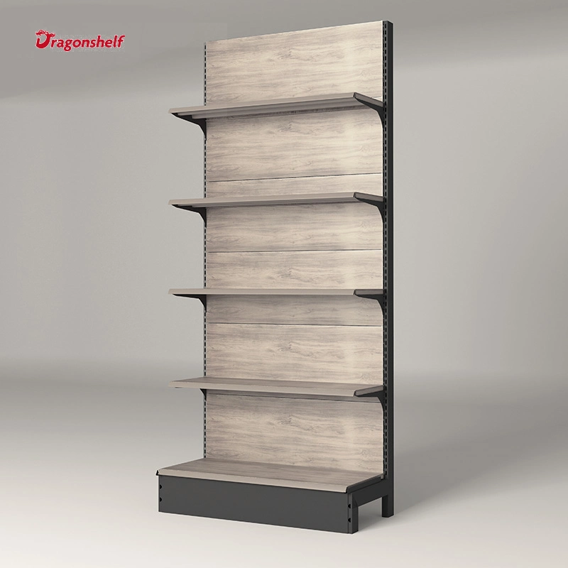 Hot Selling Double Sided Wood Grain Shelf Shop Fitting and Store Display