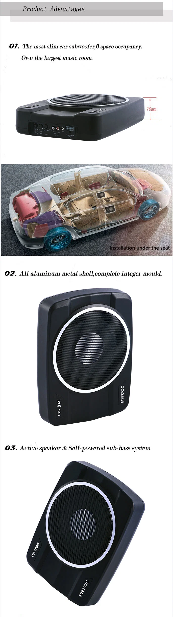 10inch Super Slim Car Subwoofer