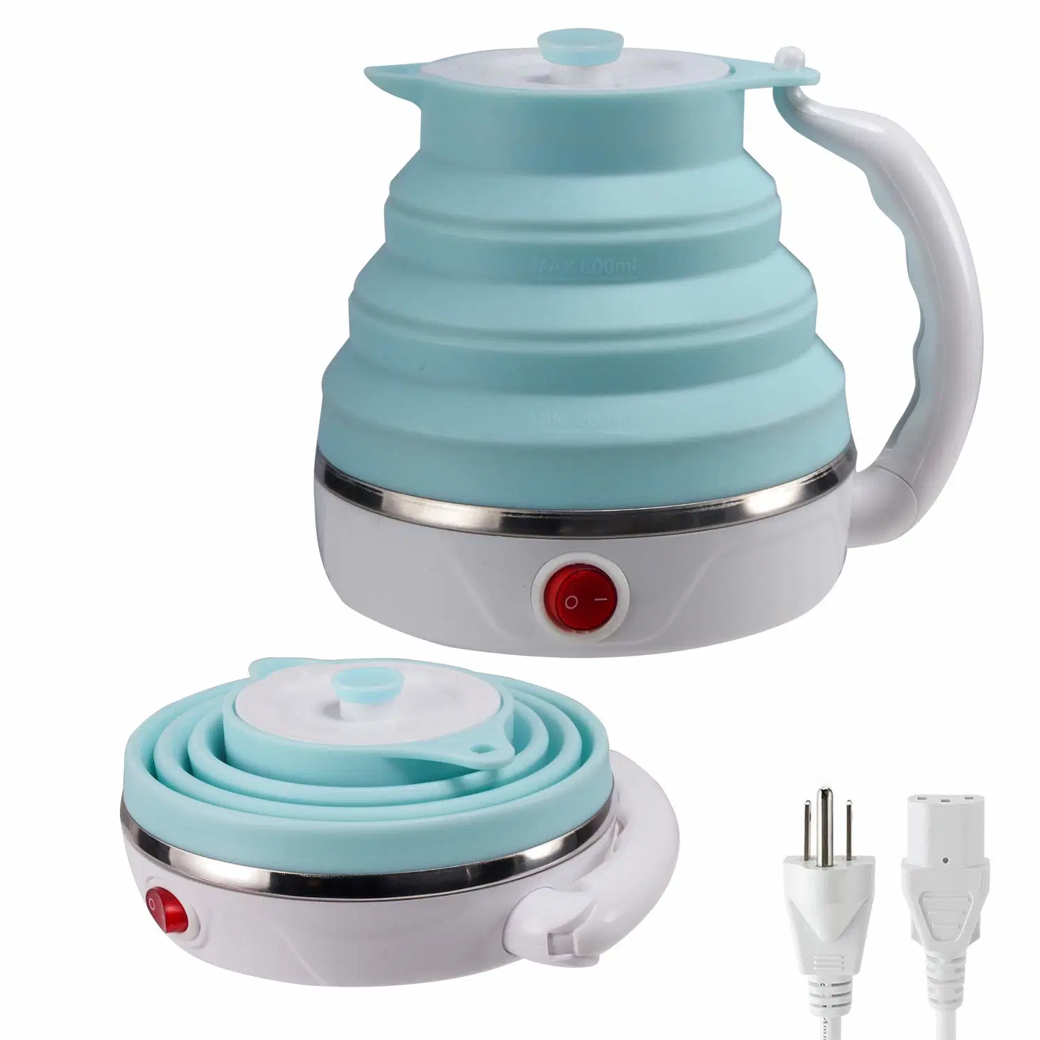 Low Price Travel Foldable Electric Collapsible Food Grade Silicone Boiling Water Kettle