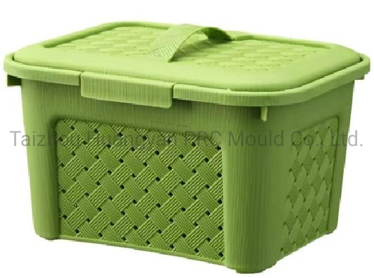 Different Size Fashion Multifunctional Plastic Woven Suitcase with Lid Storage Box Organizing Box Storage Basket Organizing Basket Medicine Box Injection Mould