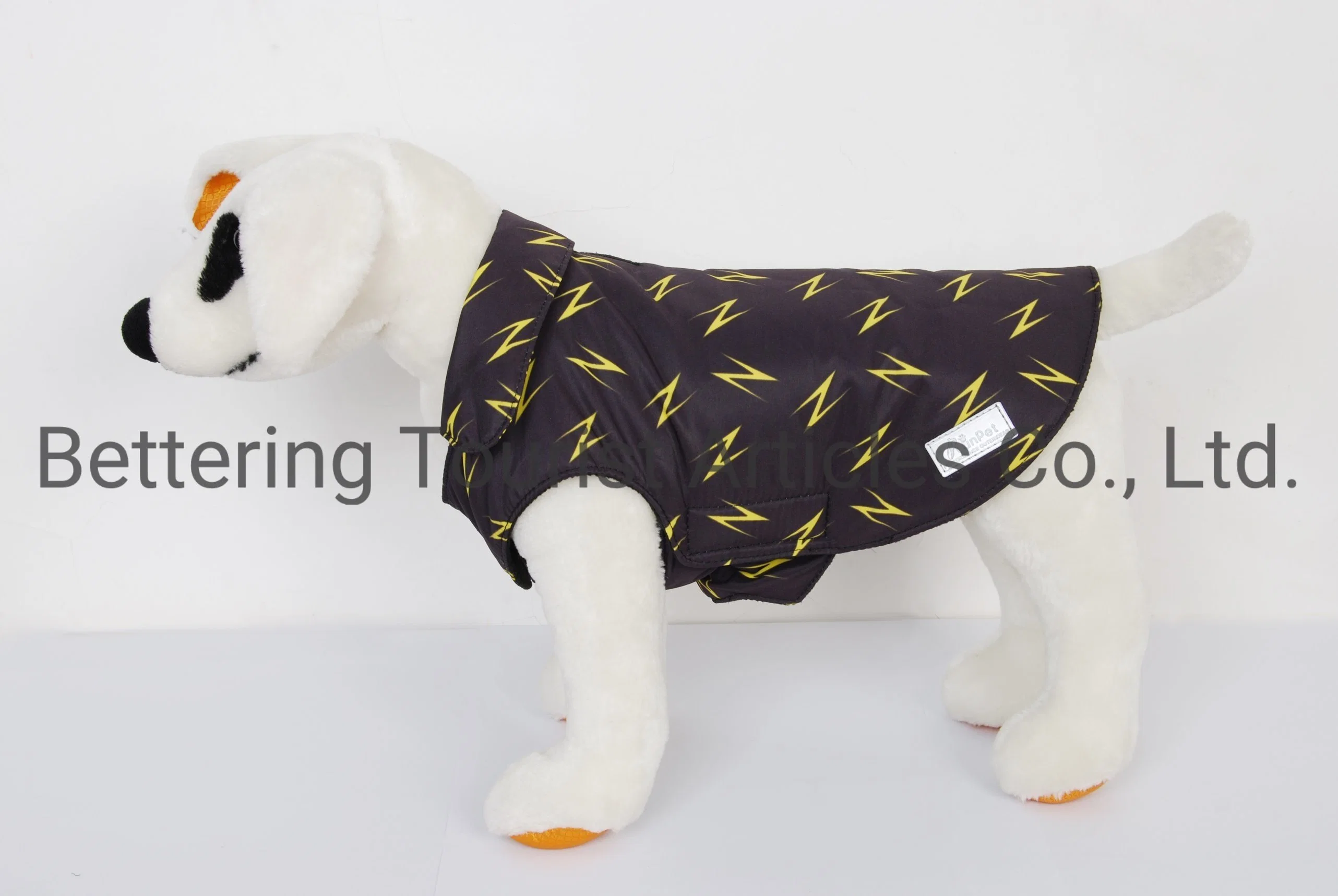 2023 Одежда для собак флис внутри желтая напечатанная куртка для собак из ПЭТ