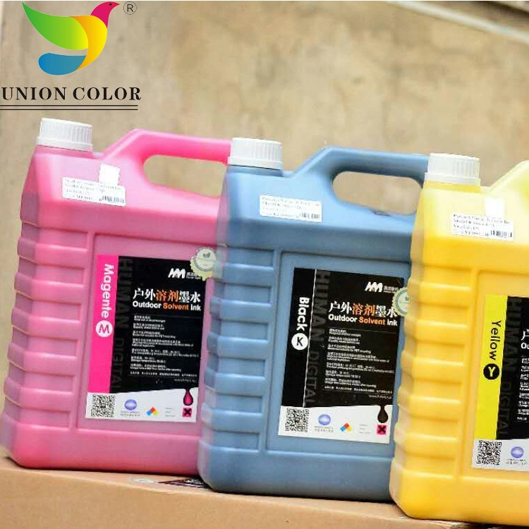 Low Smell Solvent Ink for Human Konica 512I Head Vinyl Flex Sticker PVC Pet Printing Ink Pigment for Digital Printer Inkjet Printer Plotter Made in China