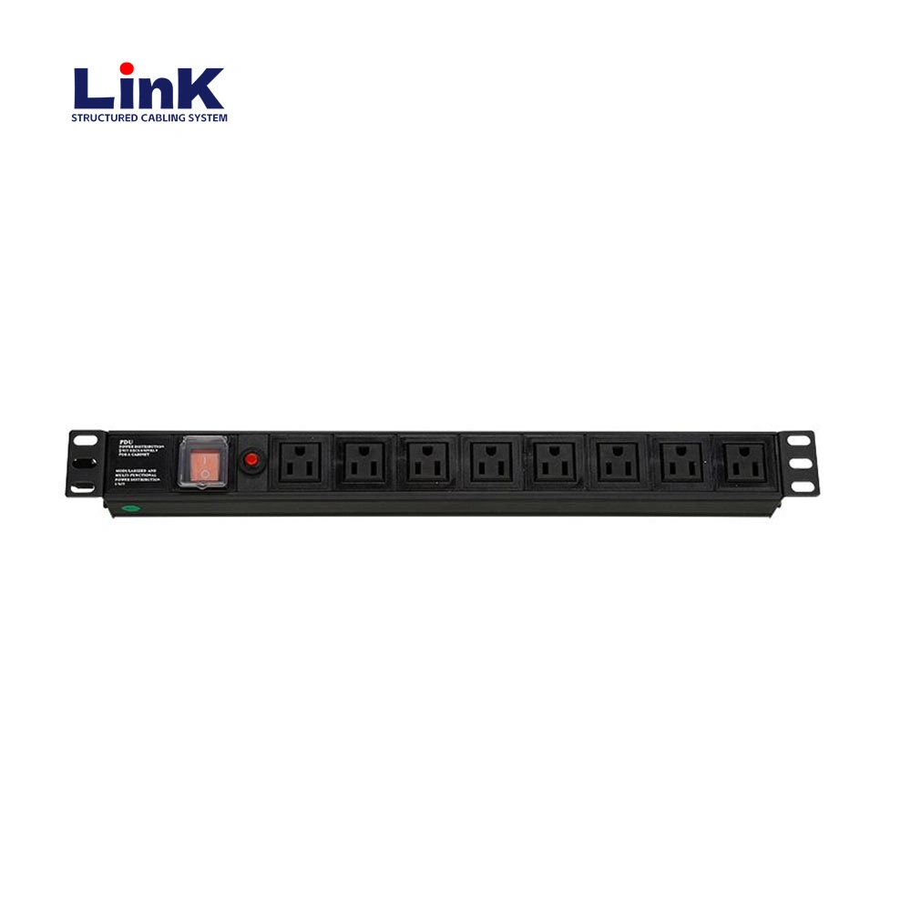 1u Rack Mount PDU Power Strip Switch Control, Independent Switch with Indicator Light