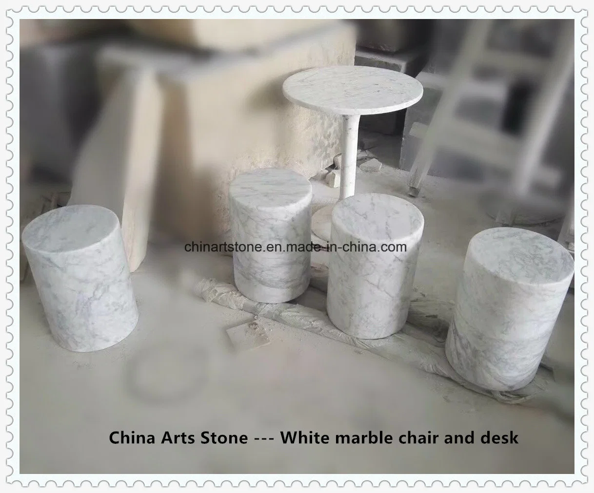 Stone Marble Chair and Desk Furniture for Home and Cafe Bar