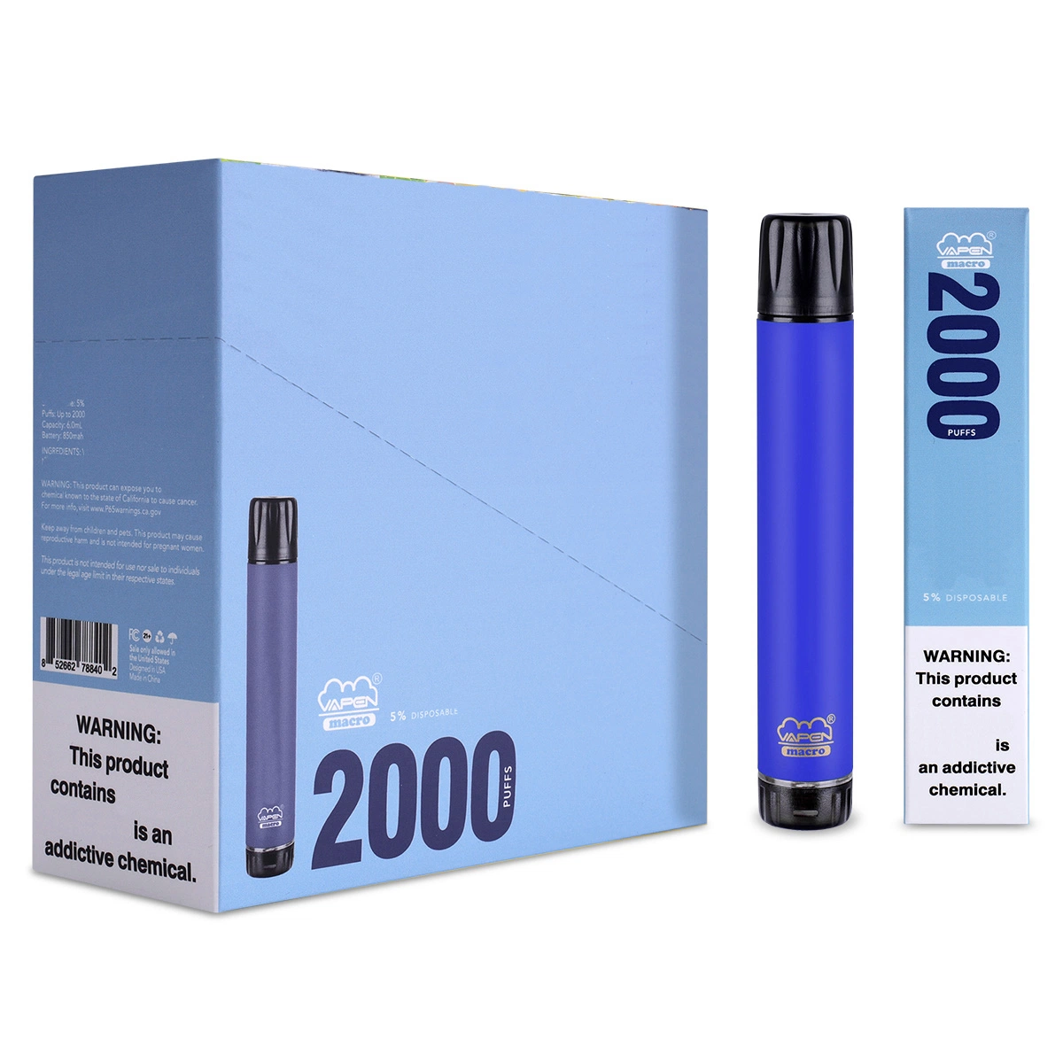 Vapen Macro OEM بالجملة_Cig Portable vaporizer 2000 أطواق قابلة للاستخدام E طقم البداية من طقم السجائر الإضافي E-Cigarette 2000 Putff Bar