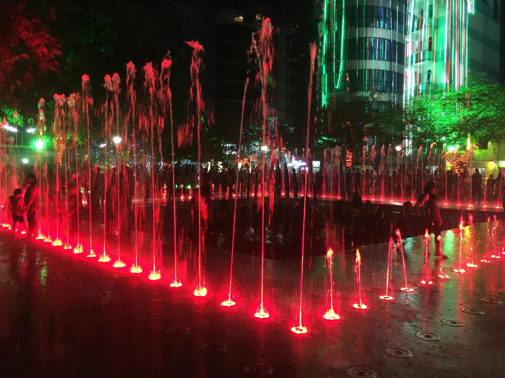 Modern Outdoor Square LED Light Garden Music Dancing Water Fountain