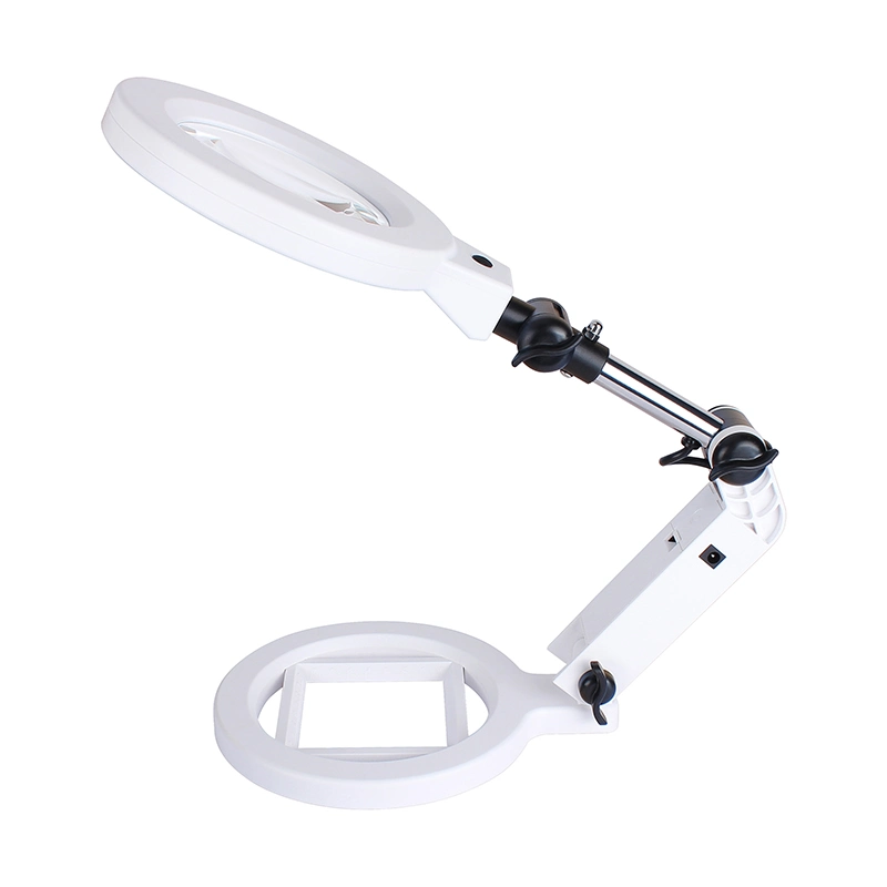 2X 5X Reading Portable Foldable Magnifier Lamp Line Tester with LED UV Lights Scale (BM-MG2089)