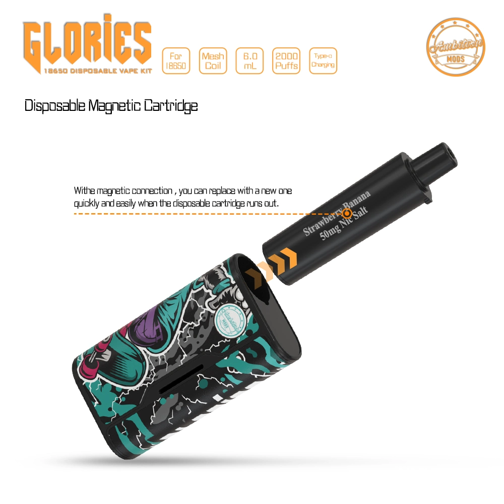 2022 mejor venta VAPE desechable Mayoreo 2000 Puffs bobina de malla