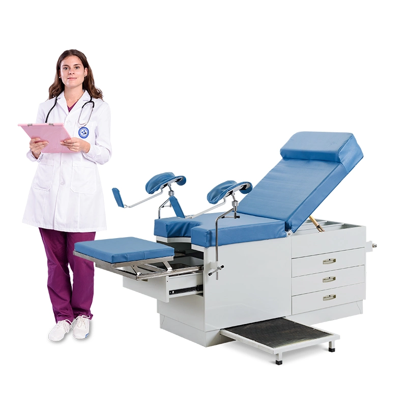 A048 Professional Metal Multifunction Adjustable Hospital Medical Gynaecological Manual Obstetric Delivery Table with FDA