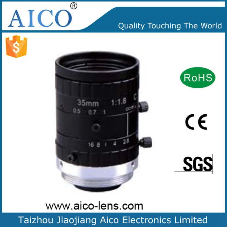 Efl 35 mm 2/3" F1.8 Manual Iris 3MP 35mm Industry Vision Low Distortion C-Mount CCTV Lens Machine Inspection