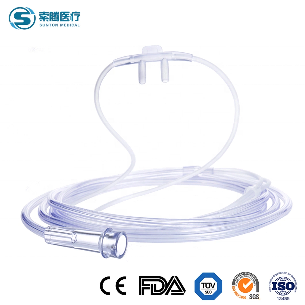 Sunton Ultra Soft Nasal Cannula China Nasal Oxygen Manufacturers EOS Disinfecting Type M Size Nasal Cannula Curved Prongs Cheap Price 4 L Nasal Cannula