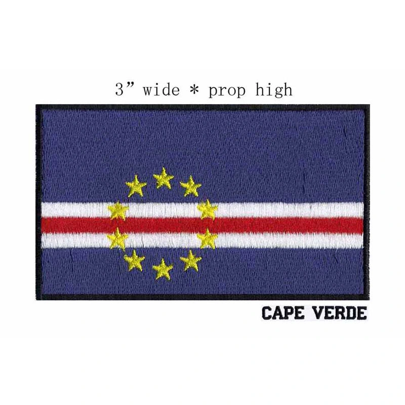 Cape Verde Embroidered Custom Embroidery Flag Shoulder Patch for Clothing