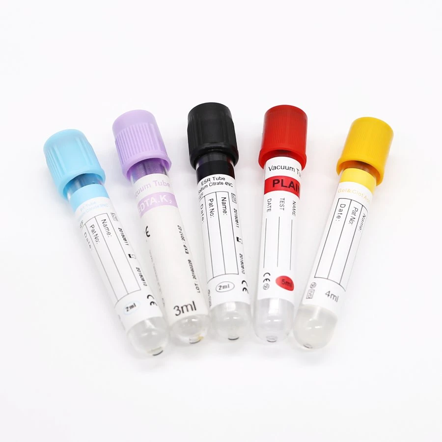 Medical Laboratory Disposable Vacuum EDTA Plain Blood Collection Test Tube