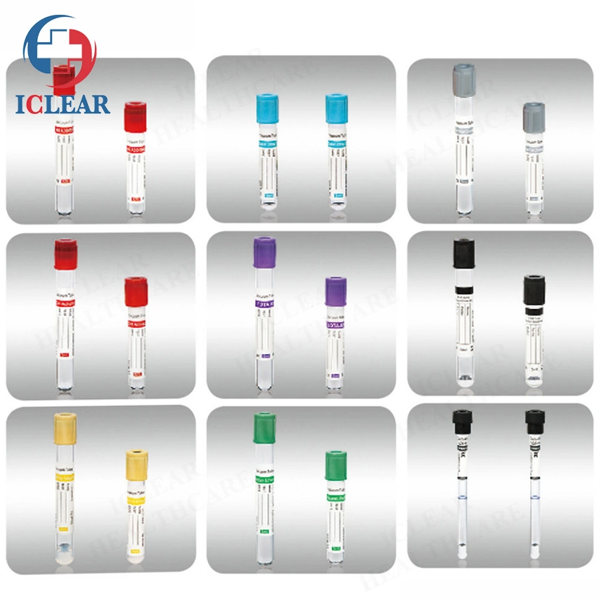Vários recipientes de vidro ou Pet descartáveis médicos tubos para coleta de sangue de Vácuo