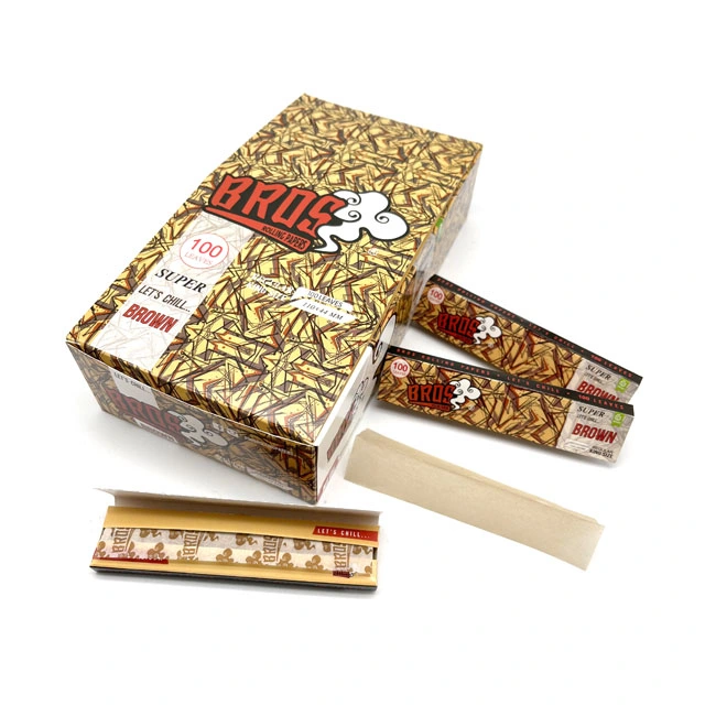 Dragon Rolling Papers Brown Papers 100 يترك شعار مخصص غير مبيض ورق لملحقات السجائر