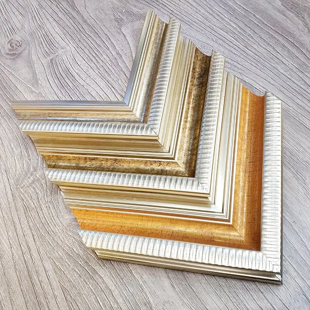 Hot Selling 75mm Width Brass Baroque Style PS Picture Frame Moulding