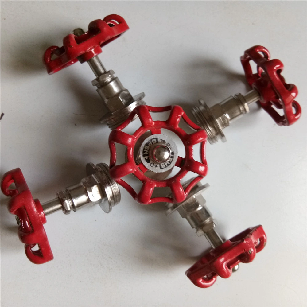 Red Hand Wheel for Pipe Furniture Decorative Hanger Water Pipe Fittings Red Handle Hand Wheel with Black Floor Flange 3/4 Inch