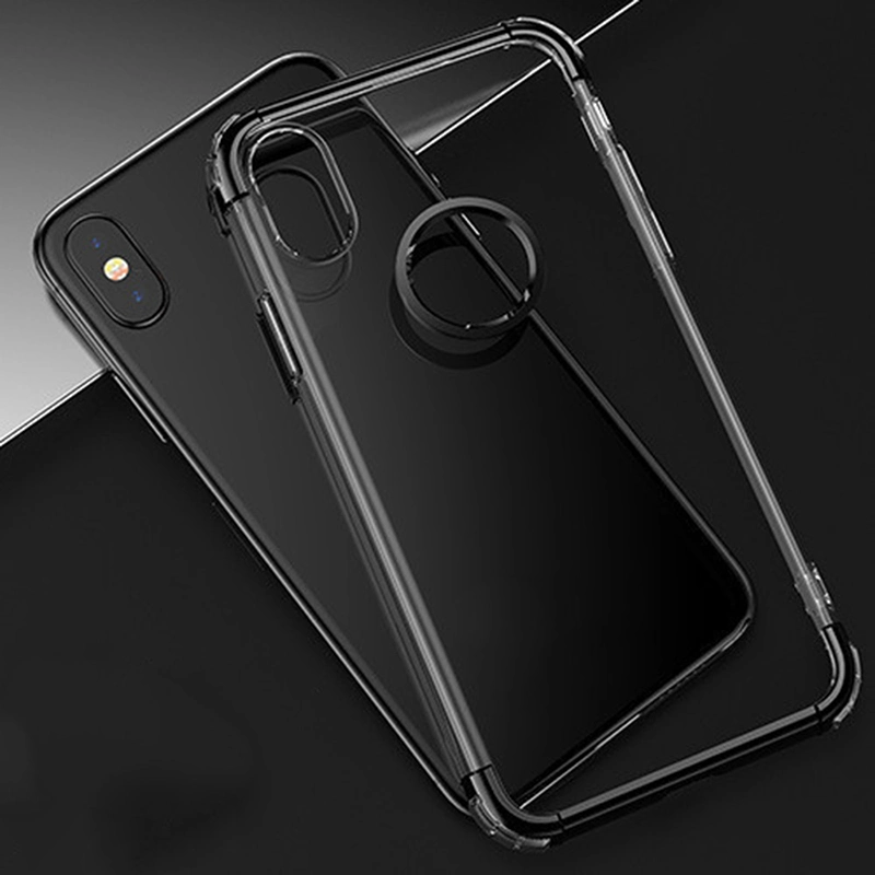 Plating Transparent PC+TPU Phone Case Cover for iPhone X