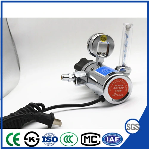 Withus Type Electric Heated CO2 Cylinder Gas Pressure Regulators with Flowmeter Econo-Flow Gas Economizer Pre Heater 36V 110V 220V