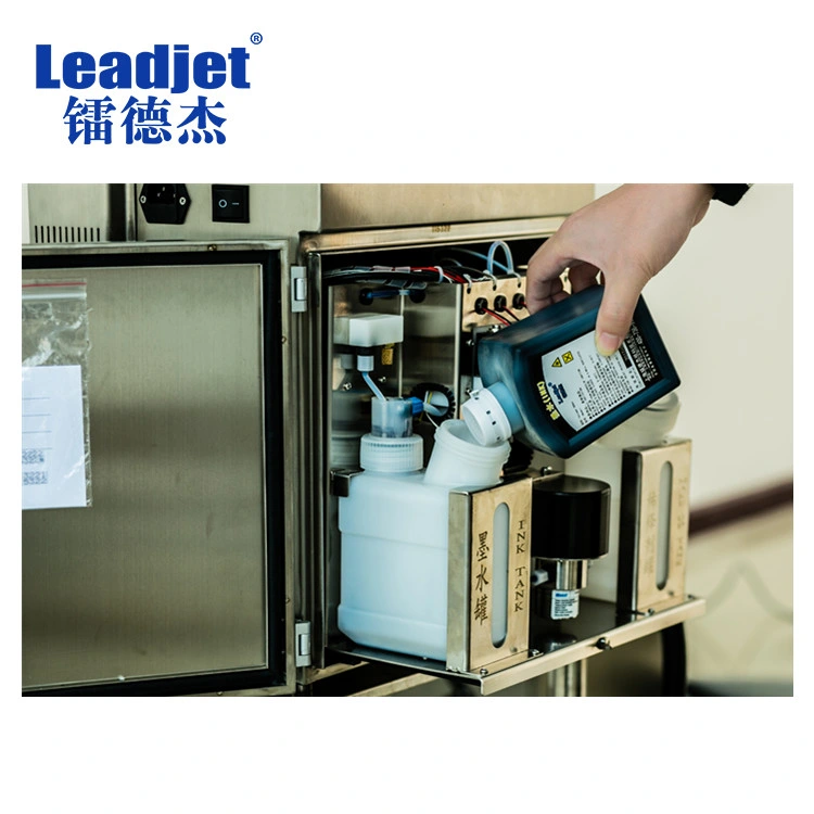 Leadjet Open Ink Tank Refilling Cartridge Cij Inkjet Printing Machine for Lot Number Batch Number