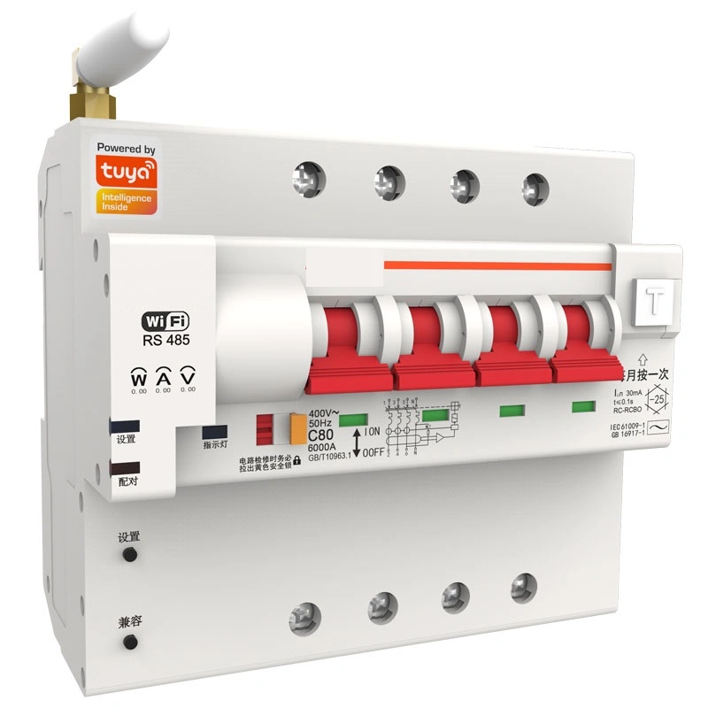 Tuya Smart WiFi Metering Residual Current Operated Circuit Breaker Smart MCB (RCBO)