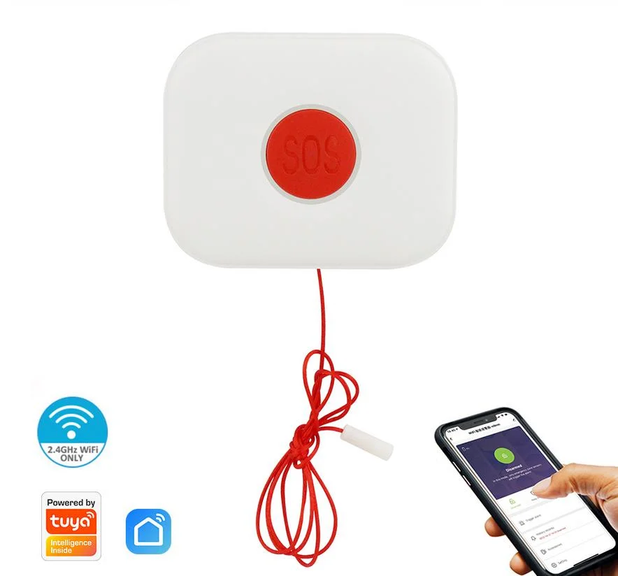 Tuya Portable Medical Nurse GSM SMS Sos Auto Dialer Alarm System Smartlife WiFi Panic Button for Elderly Emergency Calling