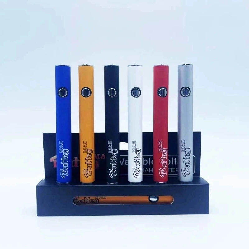 Bateria de 510 Vape bateria de perfil fino de 350 mAh de tensão variável Com porta de carregamento tipo C.