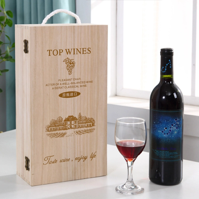 Wooden Packing Wine Gift Box for 2 Bottles